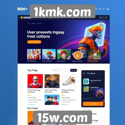Navegação e interface de usuário do site 1kmk.com
